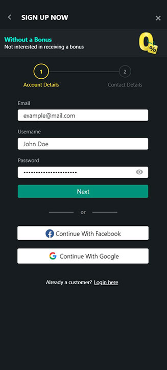 1Bet registration process on mobile 1Bet registration process on mobile