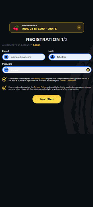 Boomerang registration process on mobile Boomerang registration process on mobile