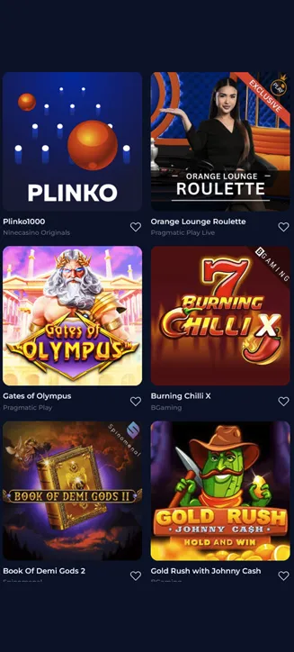 Nine Casino popular games on mobile Nine Casino popular games on mobile