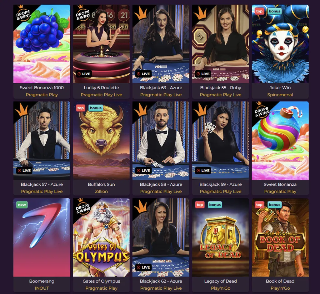 Wizebets popular games on desktop Wizebets popular games on desktop